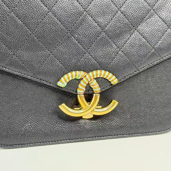 Chanel Black Caviar Leather Shoulder Bag Crossbody Crossbody - Picture 6 of 7